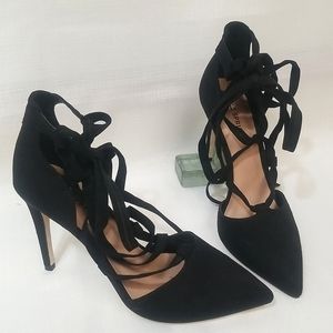 Call it Spring Strappy Point Acania High Heel Black Shoes Womens 8.5